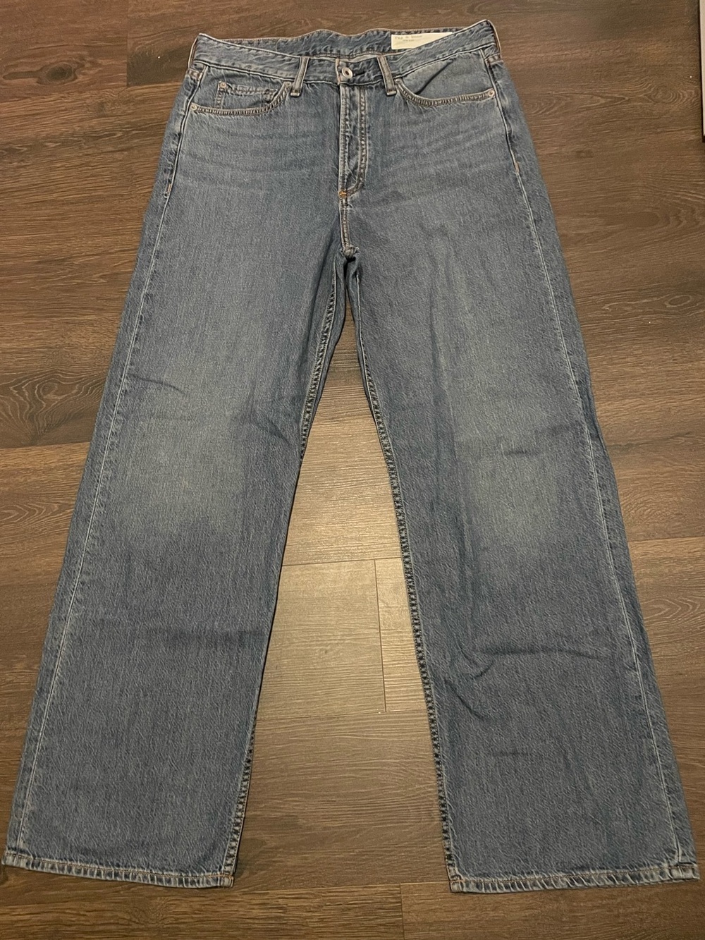 rag & bone cotton linen blend wide leg baggy jeans size 28